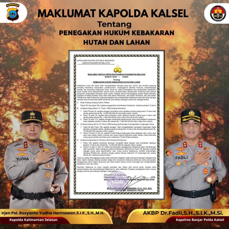 Cegah Karhutla, Polres Banjar Gandeng Masyarakat dan Instansi Terkait Jalankan Instruksi Kapolda Kalsel