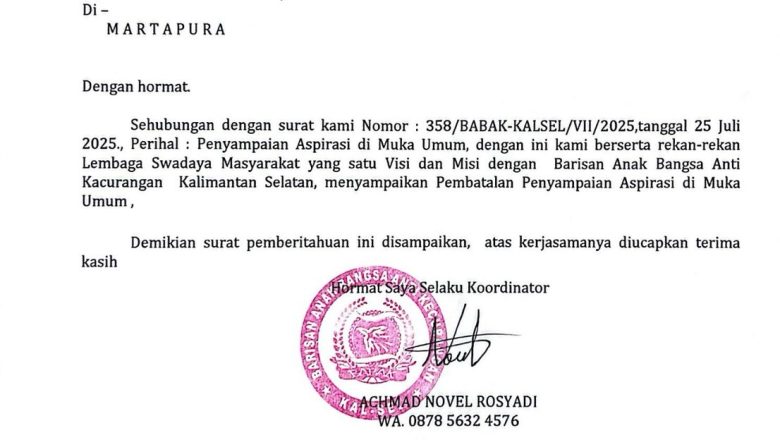 Aksi Unjuk Rasa Dibatalkan, BABAK Kalsel Tetap Tekankan Evaluasi Kinerja Dinsos Banjar