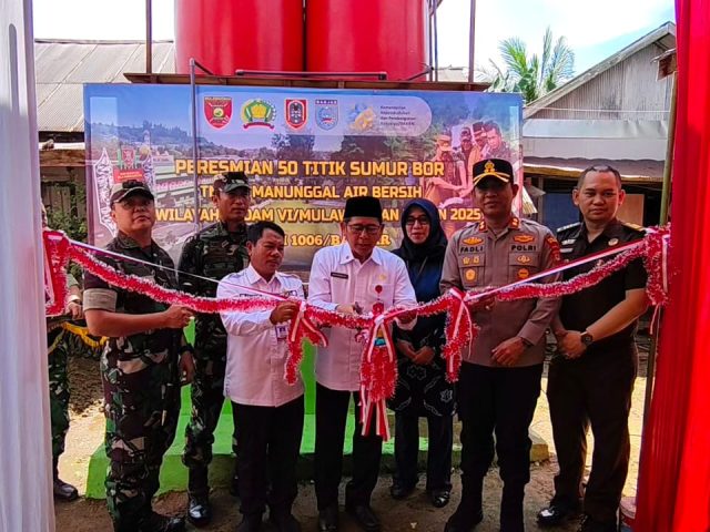 TNI dan Pemkab Banjar Resmikan Sumur Bor untuk Atasi Krisis Air Bersih dan Tekan Angka Stunting