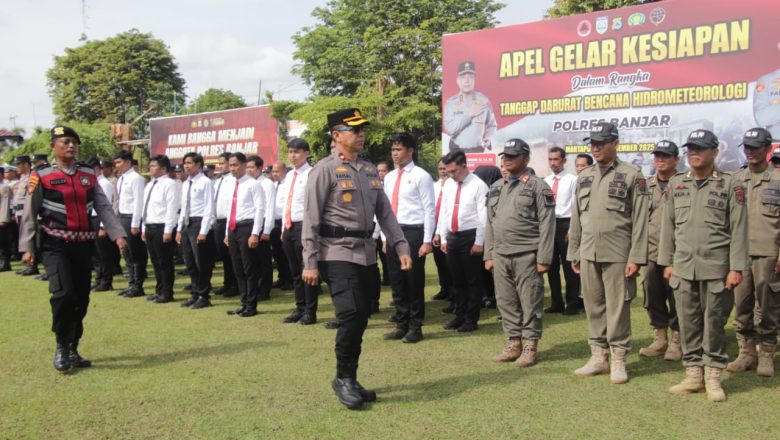 Polres Banjar Gelar Apel Kesiapsiagaan Tanggap Darurat Bencana Hidrometeorologi