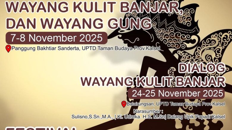 Rayakan Hari Wayang Dunia, Taman Budaya Kalsel Gelar Festival Wayang Sepanjang November