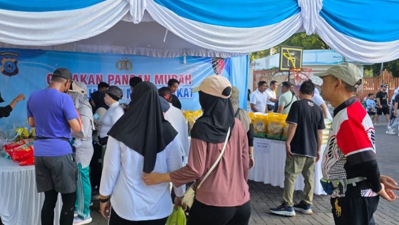 Ribuan Warga Serbu Gerakan Pangan Murah Polda Kalsel di CFD Banjarmasin