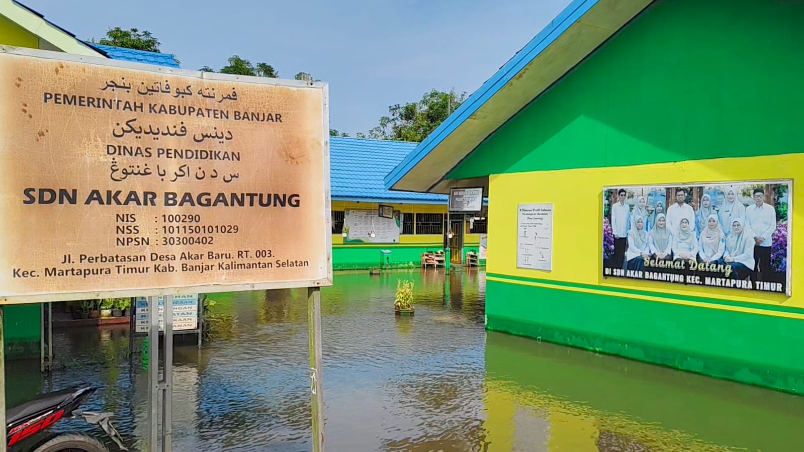 SDN Akar Bagantung Terendam Banjir Selama Sebulan, Kegiatan Belajar Terganggu