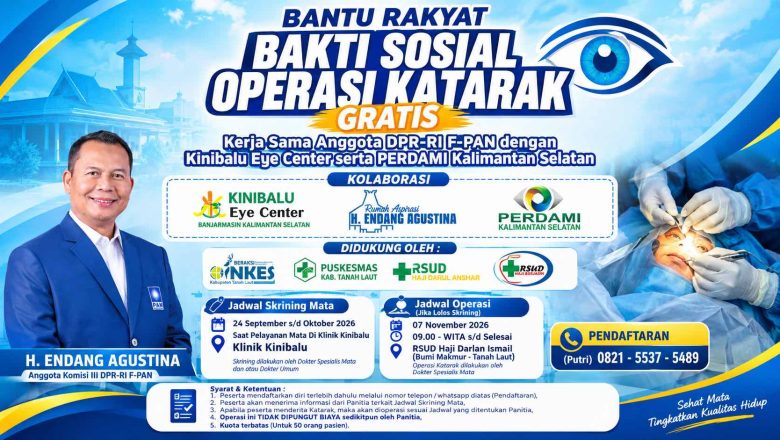 Peduli Penglihatan Warga, Endang Agustina Fasilitasi Operasi Katarak Gratis di Tanah Laut