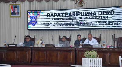 Eksekutif Jawab Pandangan Fraksi DPRD HSS, Ranperda Pilkades Masuk Tahap Penyempurnaan