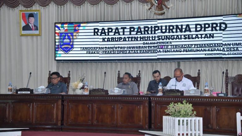 Eksekutif Jawab Pandangan Fraksi DPRD HSS, Ranperda Pilkades Masuk Tahap Penyempurnaan